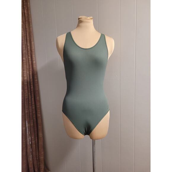 Capezio Women's Size Medium Green Racerback Leotard Bodysuit - Picture 4 of 11